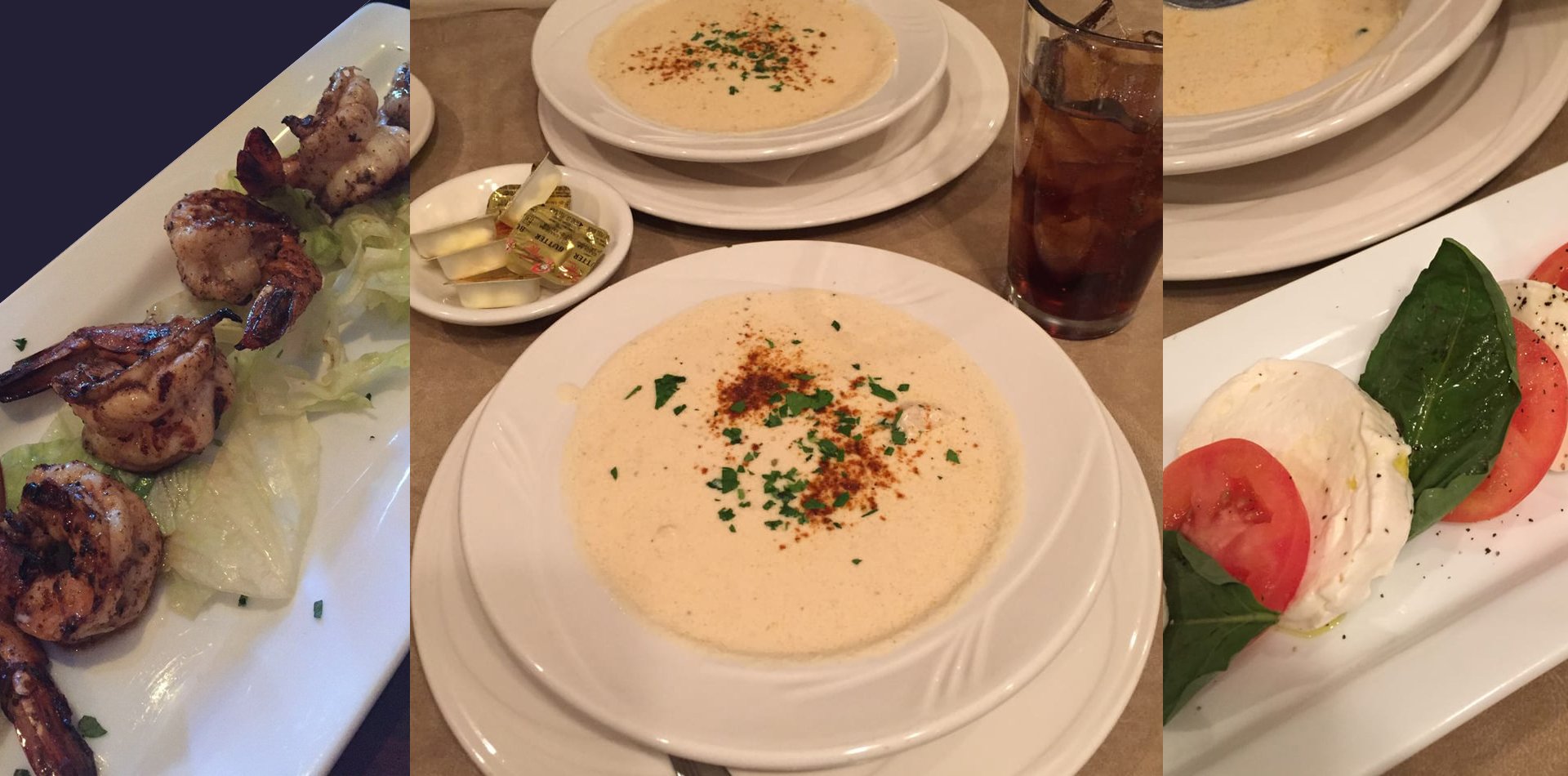 Try our award winning cream of crab!